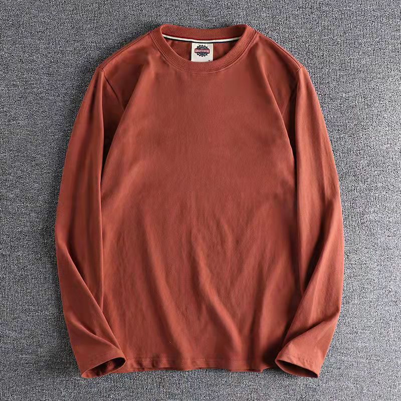 Solid-color Washed Pullover Base Shirt