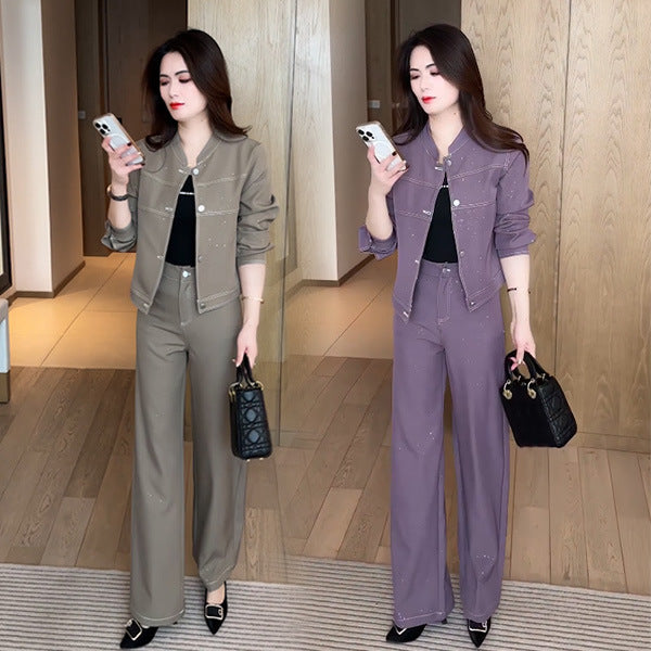 Jacket And Highwaisted Pants Twopiece Set