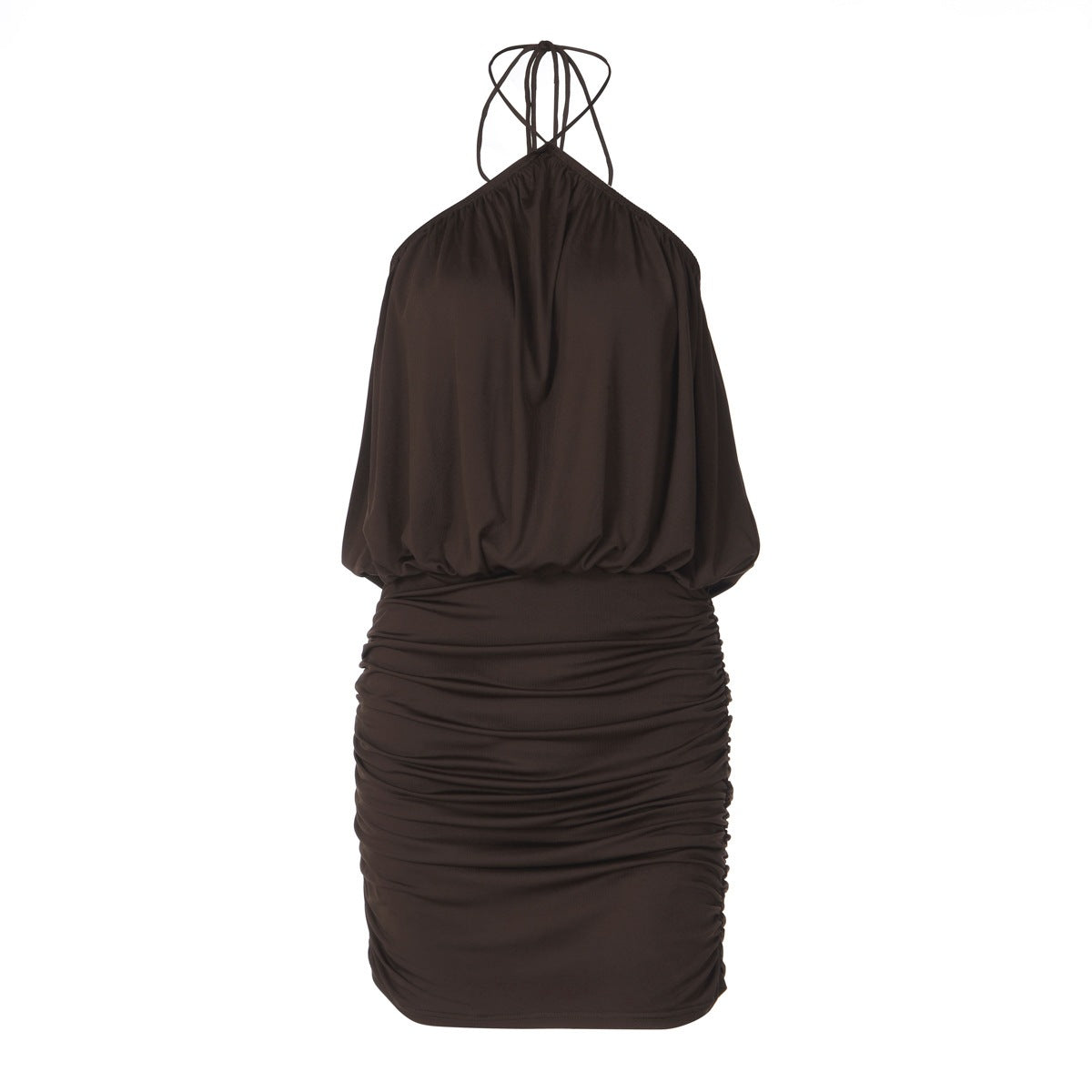 French-style  Backless Halter Dress