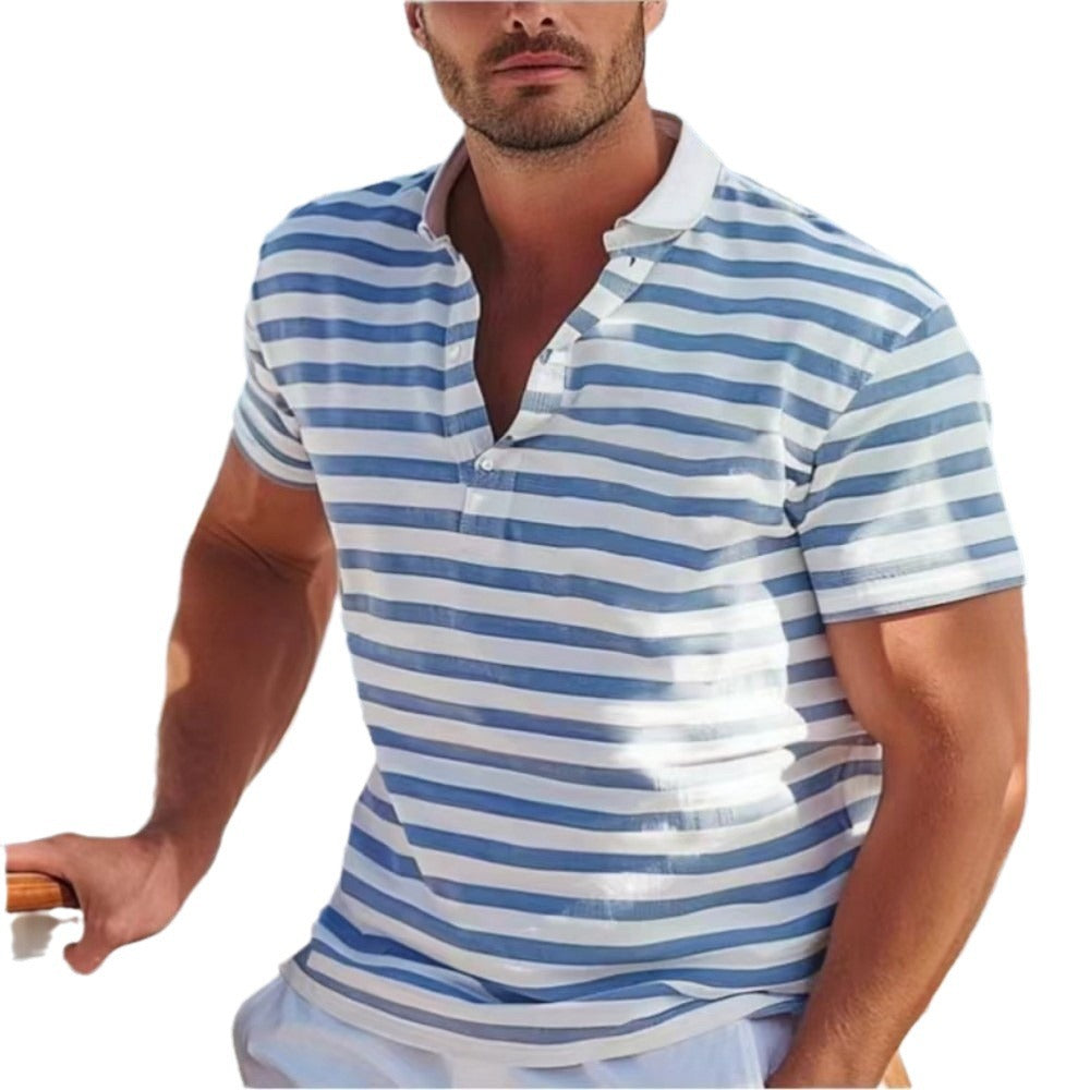 Polo Shirt Striped Casual Top