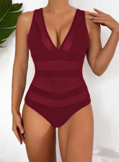Form-fitting Cutout One-piece Swimsuit