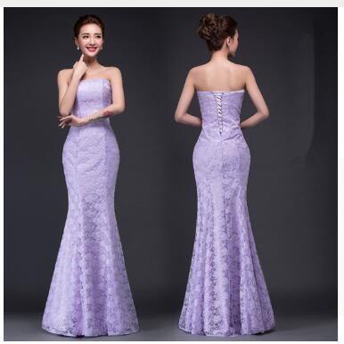 Long dress fuchsia and white lace trailing  wedding dress