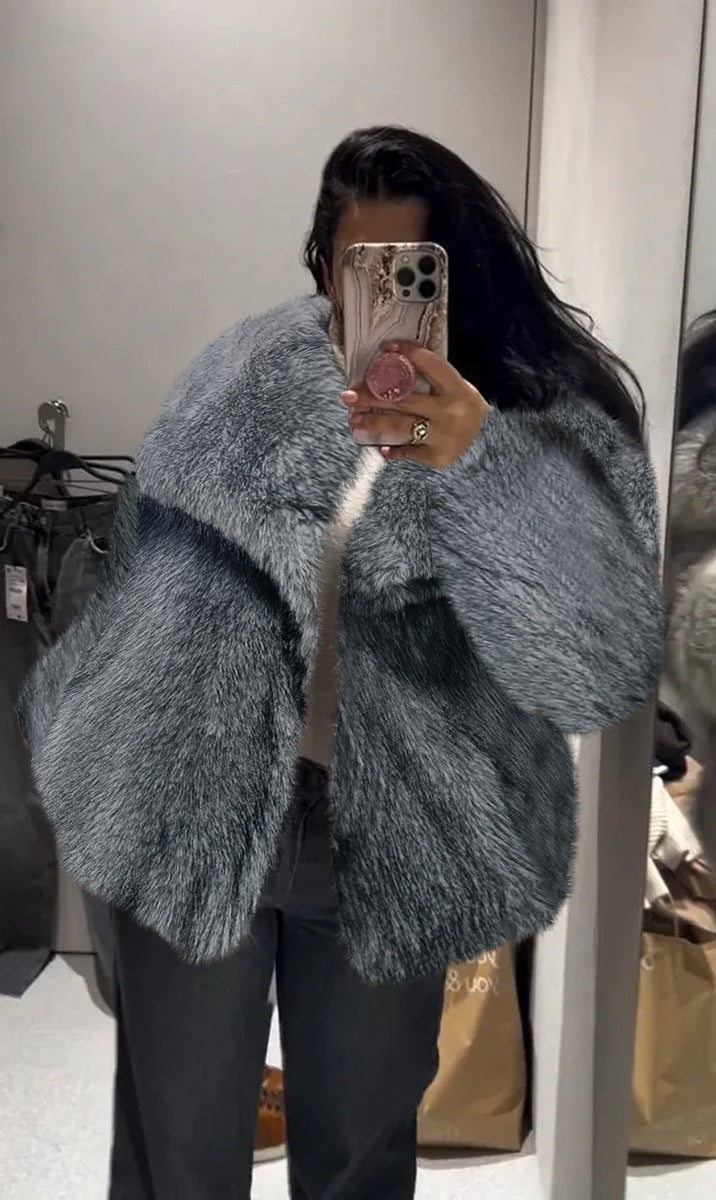 Plush Coat  Fluffy Lapel Jacket