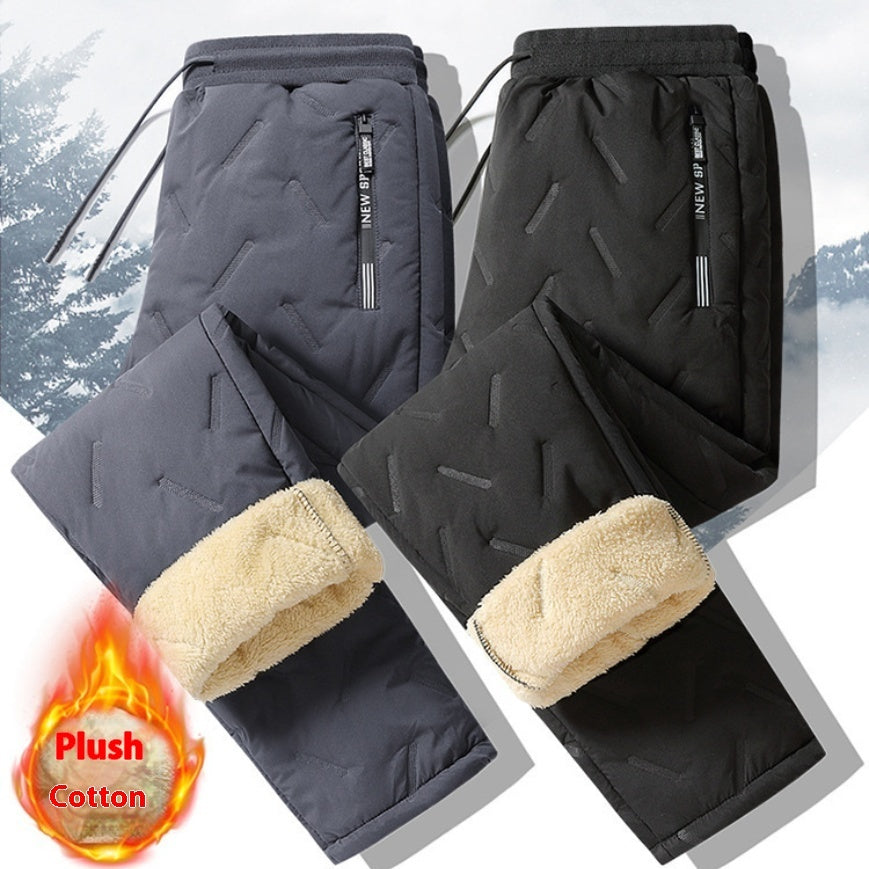 Plush Thick Fleece Sweatpant Lambswool Thermal Trousers Casual Pants Waterproof Windproof