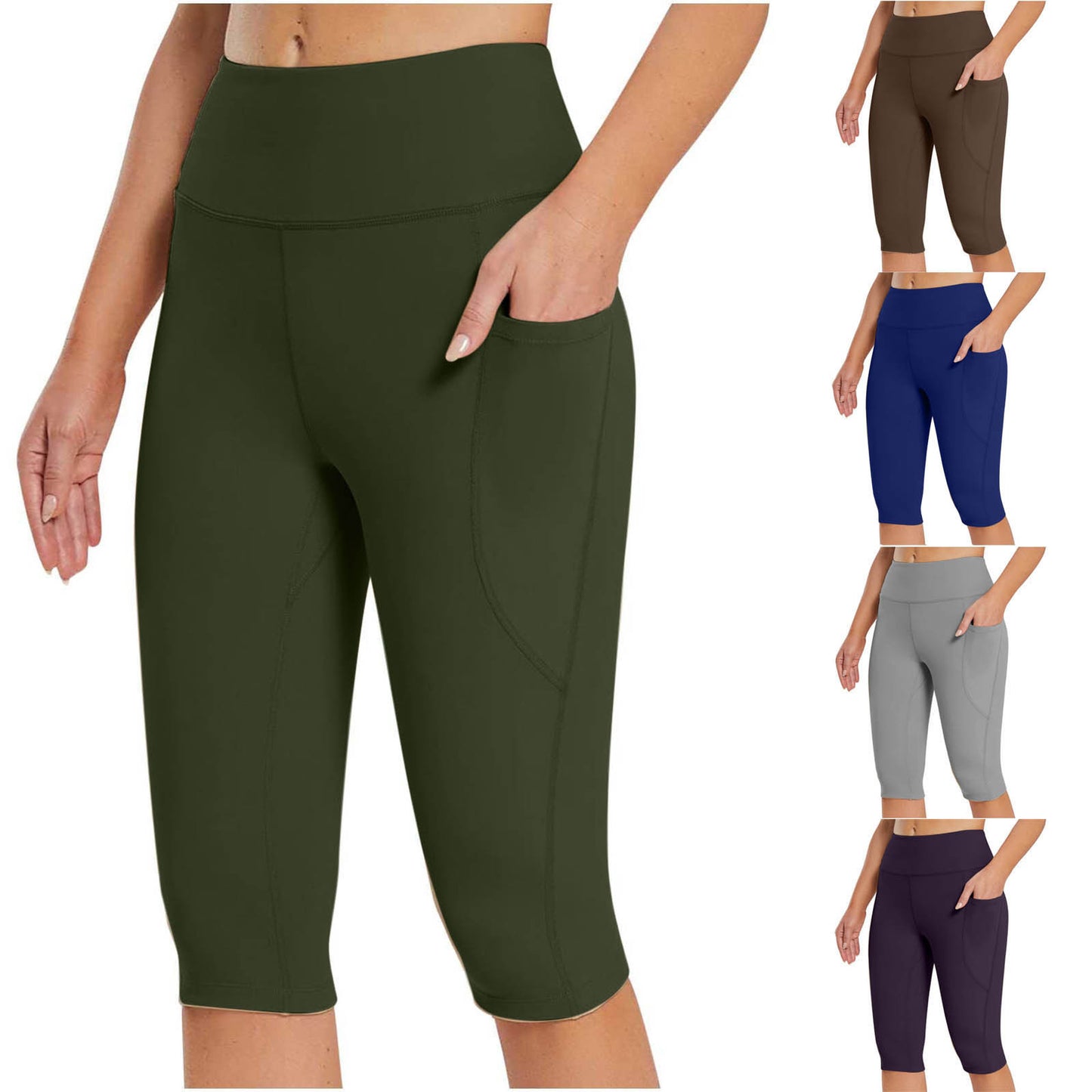 Side Pocket Solid Color Leggings
