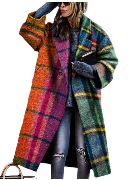 Coat Print Dragon And Phoenix Woolen