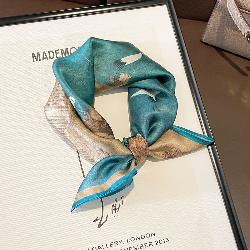 Beige Silk Square Scarf