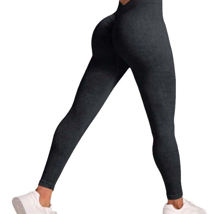Threaded Yoga Pants With A High Waist For Lifting The Hips