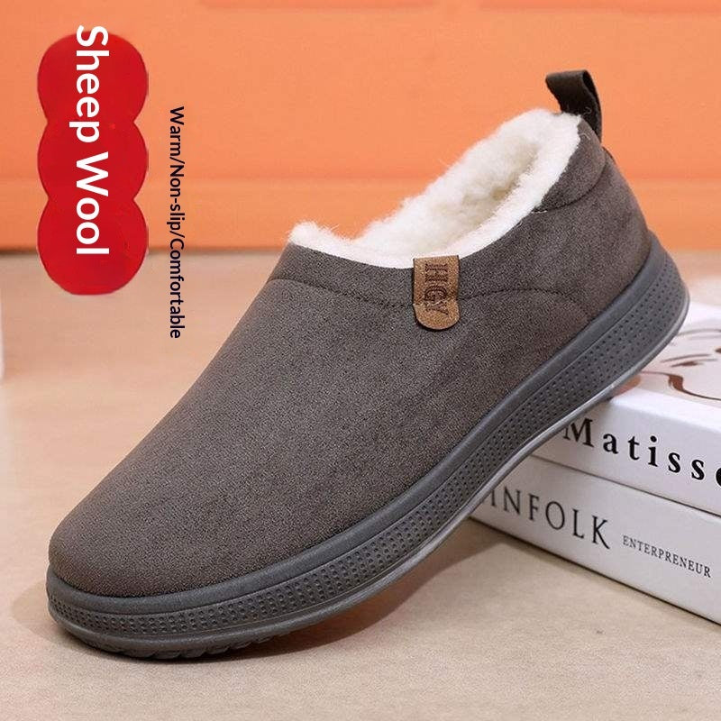 Fleece-lined  Wool Slip-on Snow Boots With Anti-slip Soles