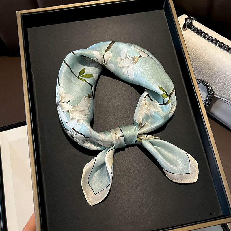 Beige Silk Square Scarf