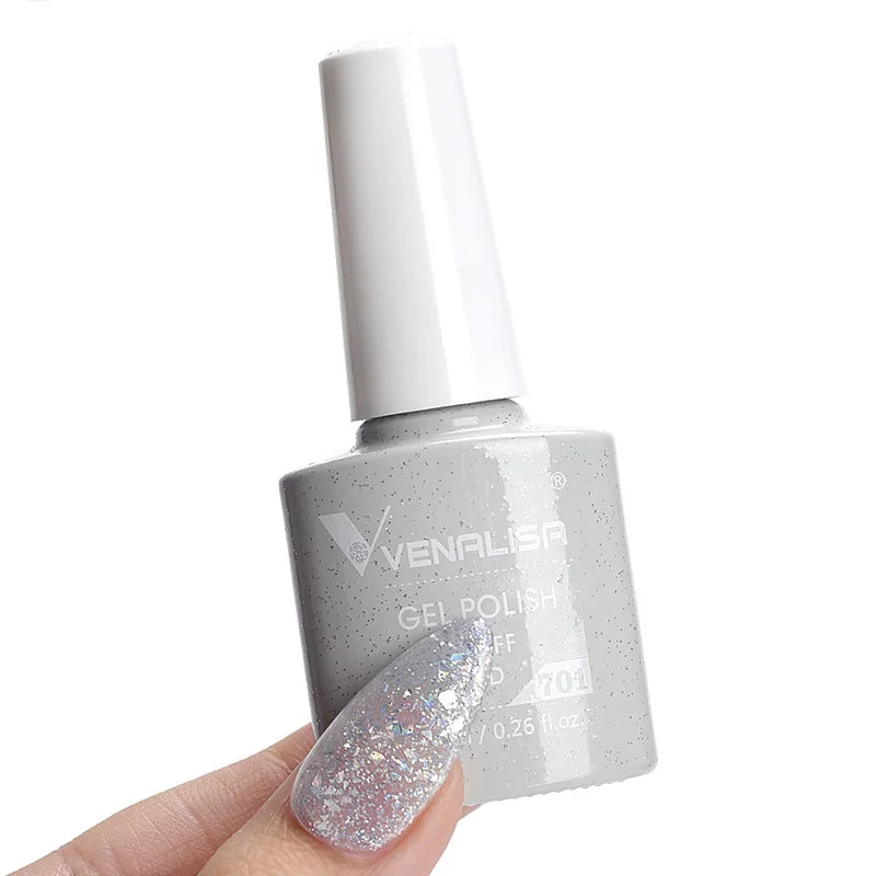 Nail Gel Polish Semi Permanent Gellack Nail Art Salon 120 Color Glitter 7.5ml
