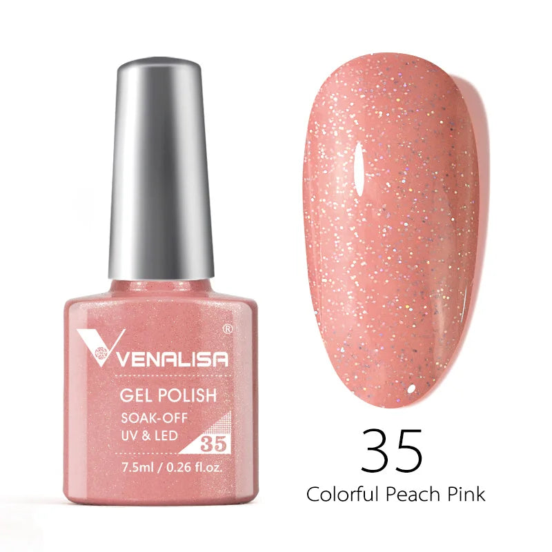 Nail Gel Polish Semi Permanent Gellack Nail Art Salon 120 Color Glitter 7.5ml