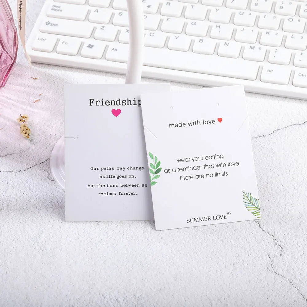 100Pcs/Lot Bracelets Necklaces Display Cards for Jewelry Boxed and Packaging Cardboard Hang Tag Card Friendship Cards 7x9cm