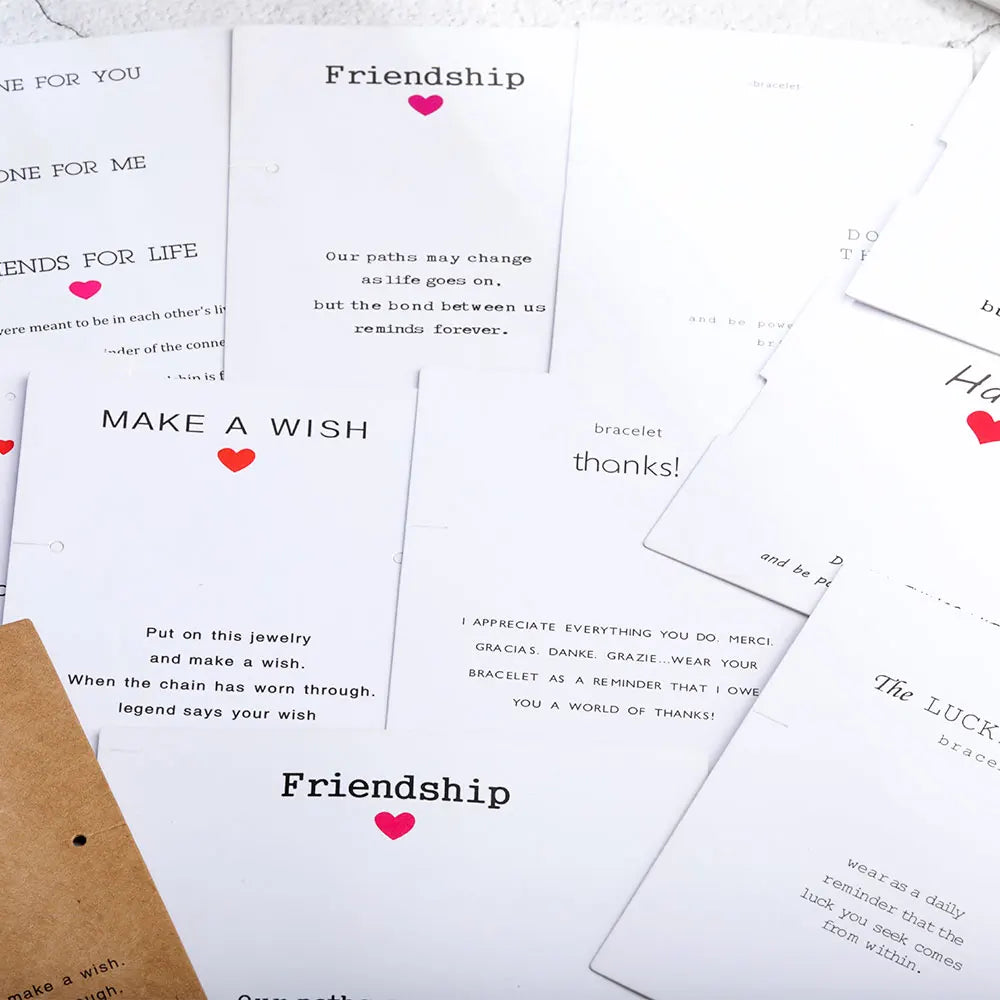 100Pcs/Lot Bracelets Necklaces Display Cards for Jewelry Boxed and Packaging Cardboard Hang Tag Card Friendship Cards 7x9cm