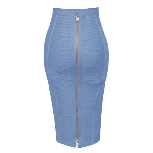 13 Colors Women Summer Fashion Sexy Black Red Beige White Bandage Skirt 2021 Knitted Elastic Sweet Candy Color Pencil Skirt
