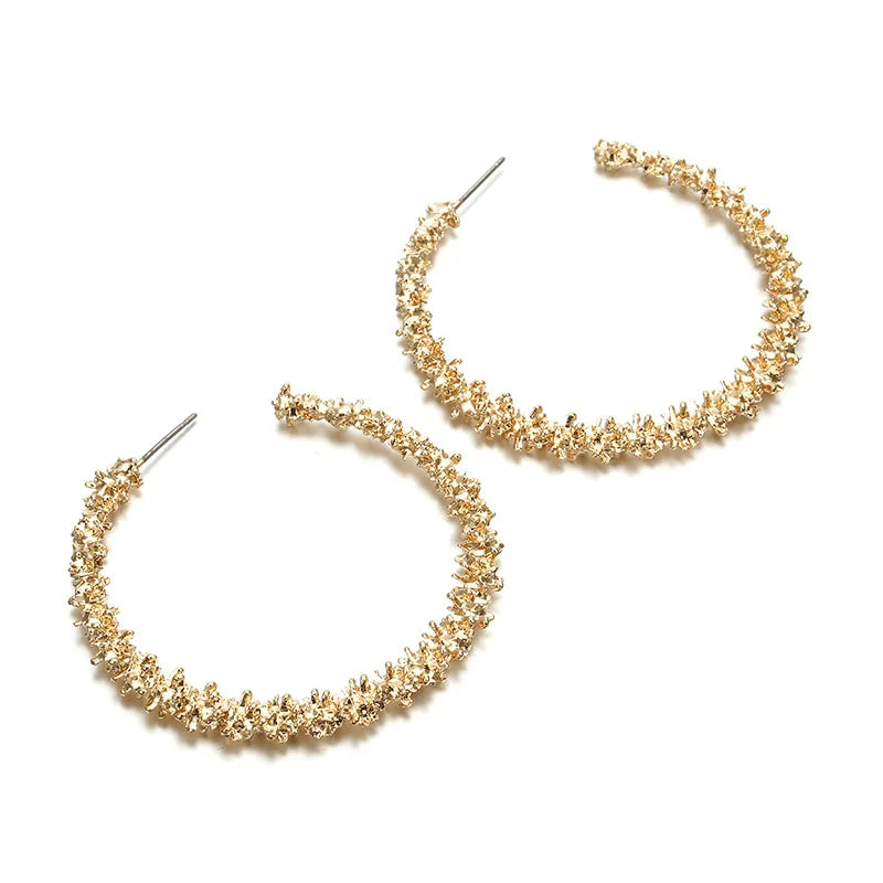 Hoop Earrings With Rhinestone Big Circle