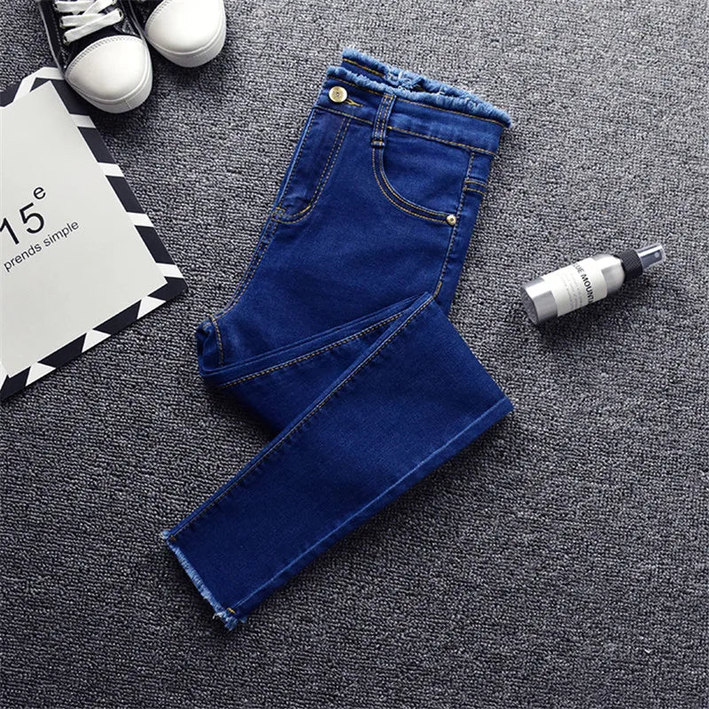 2022 New Women Black Jeans High Waist Jeans Fashion Stretch Jeans Female Washed Denim Skinny Cowboy Pencil Pants R246