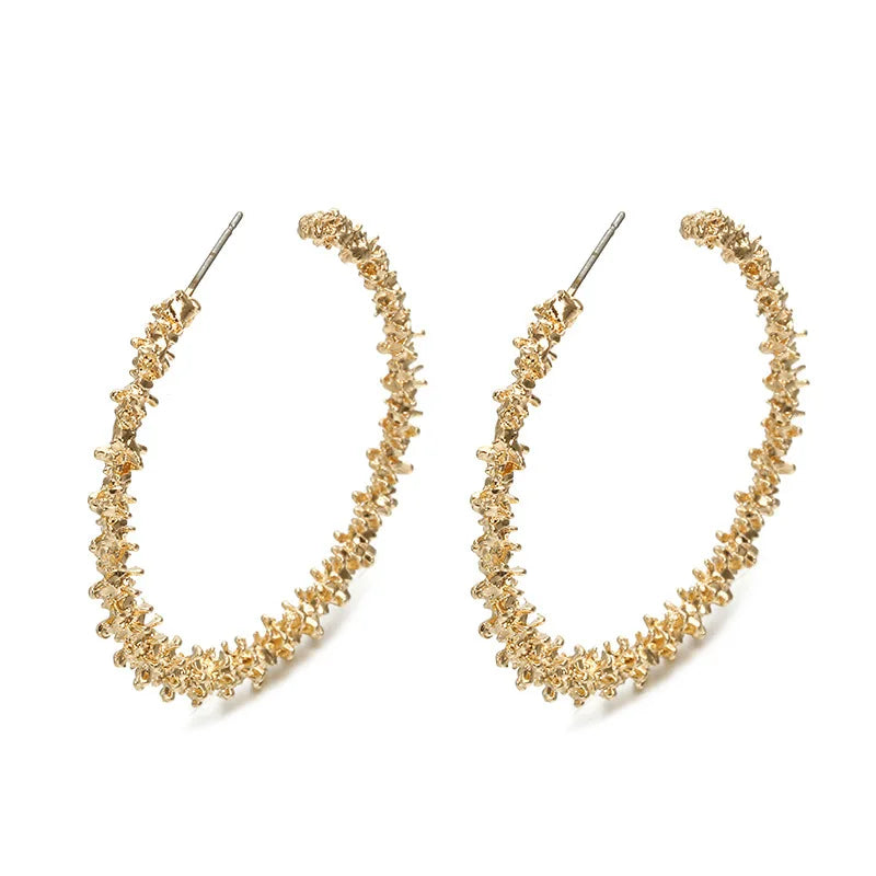 Hoop Earrings With Rhinestone Big Circle