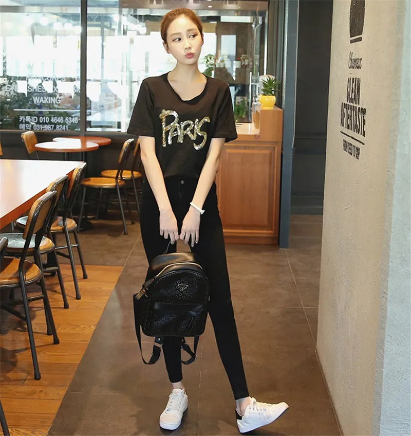 2022 New Women Black Jeans High Waist Jeans Fashion Stretch Jeans Female Washed Denim Skinny Cowboy Pencil Pants R246