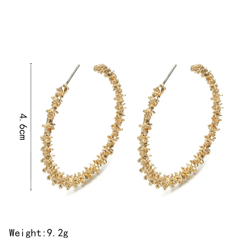 Hoop Earrings With Rhinestone Big Circle