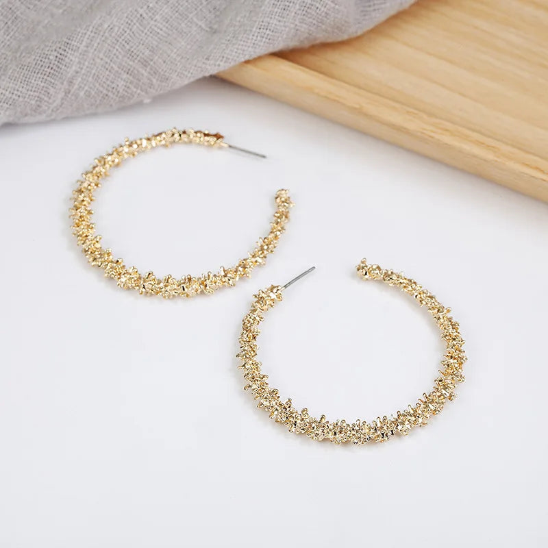 Hoop Earrings With Rhinestone Big Circle