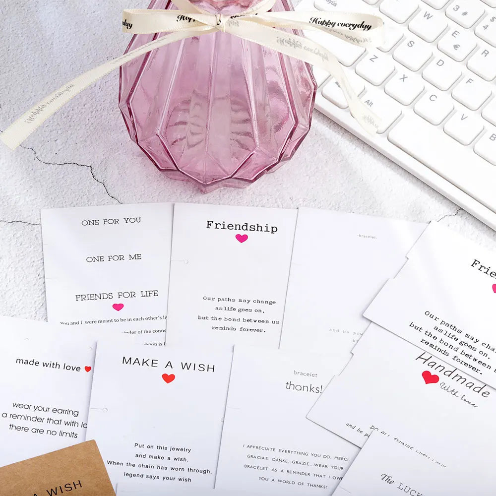 100Pcs/Lot Bracelets Necklaces Display Cards for Jewelry Boxed and Packaging Cardboard Hang Tag Card Friendship Cards 7x9cm
