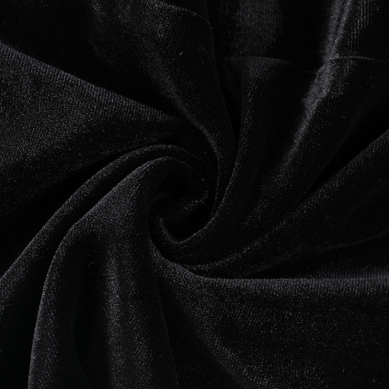 Halloween Costume Women Batwing Sleeve Floor Dress Black Gothic Evil Terror