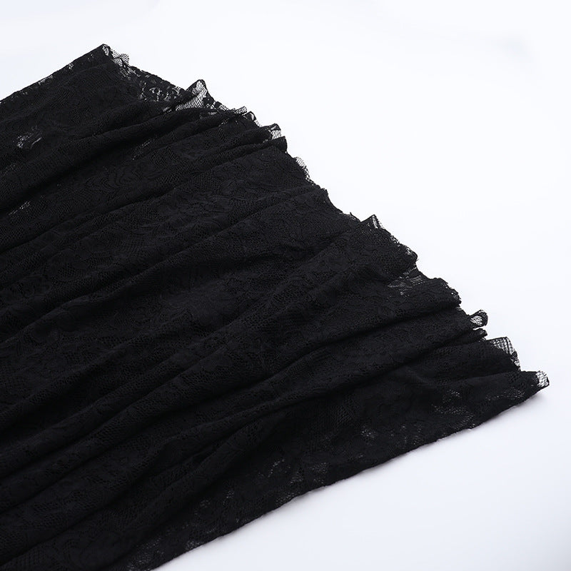 Halloween Costume Women Batwing Sleeve Floor Dress Black Gothic Evil Terror