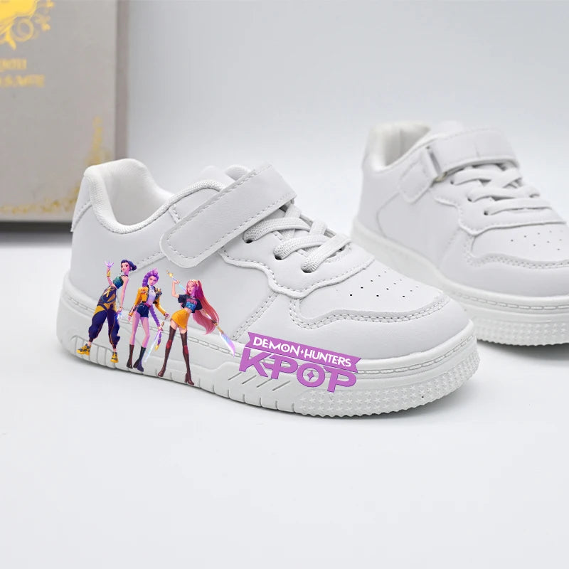 Kids New Design KPOP White Sport Shoes Boys Girls Anti-slip Breathable Sneakers