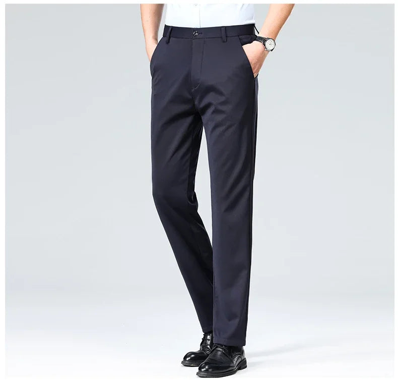 Thin Trousers Men Formal Dress Suit Pants