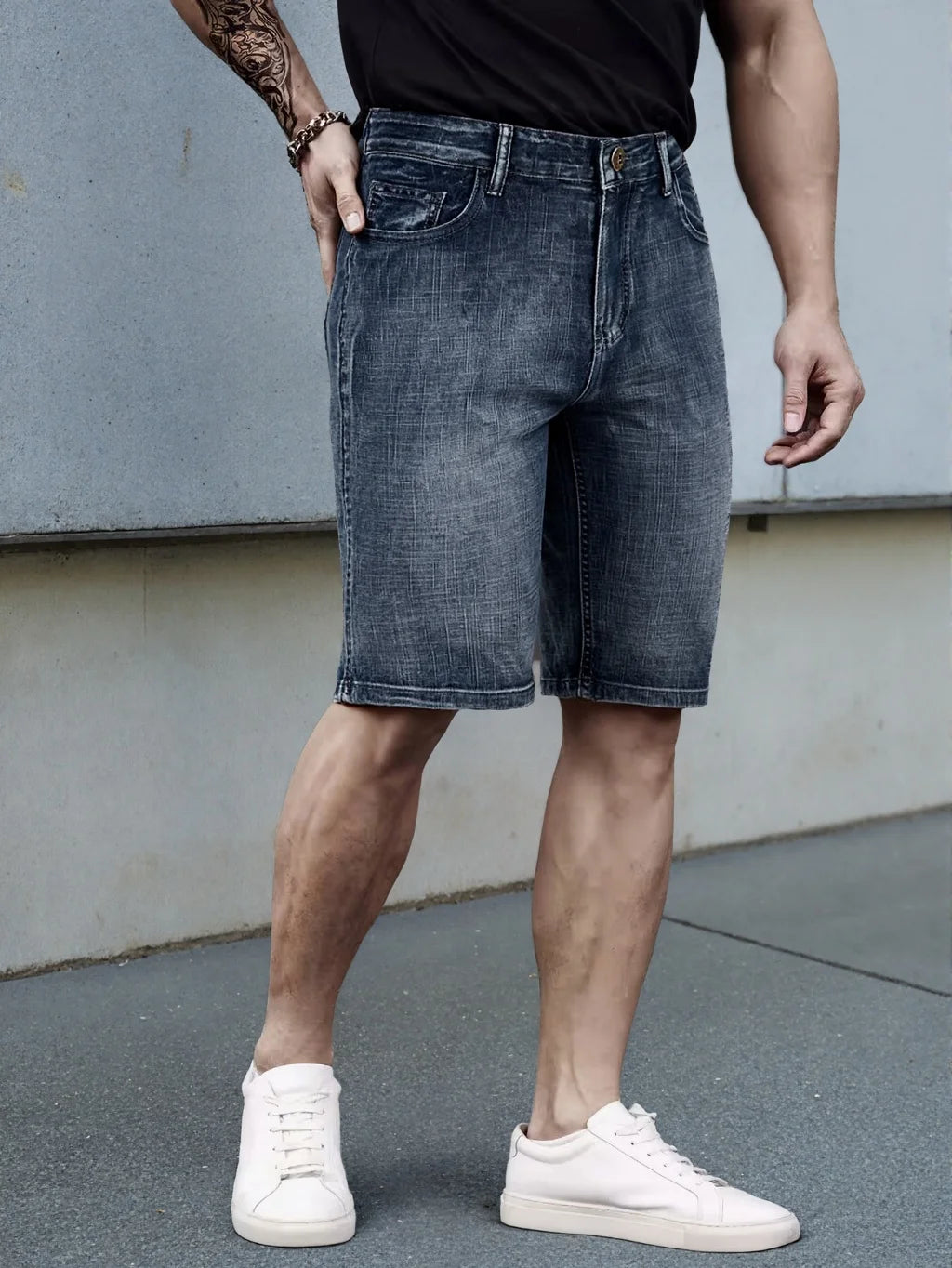 2026 Classic Style Men's Slim Denim Shorts Summer New Business Fashion Thin Stretch Short Casual Pants Male Size 40