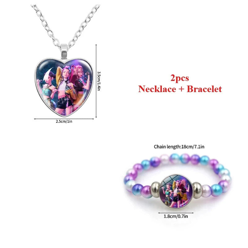 Kpop Rumi Mira Zoey Necklace Bracelet Accessories 2pcs