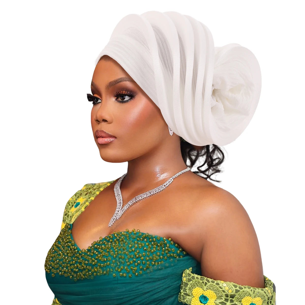 New Design Already Made African Headtie Turban Cap Lady Head Wraps Nigerian Wedding Auto Gele Party Headgear Headpiece Hat