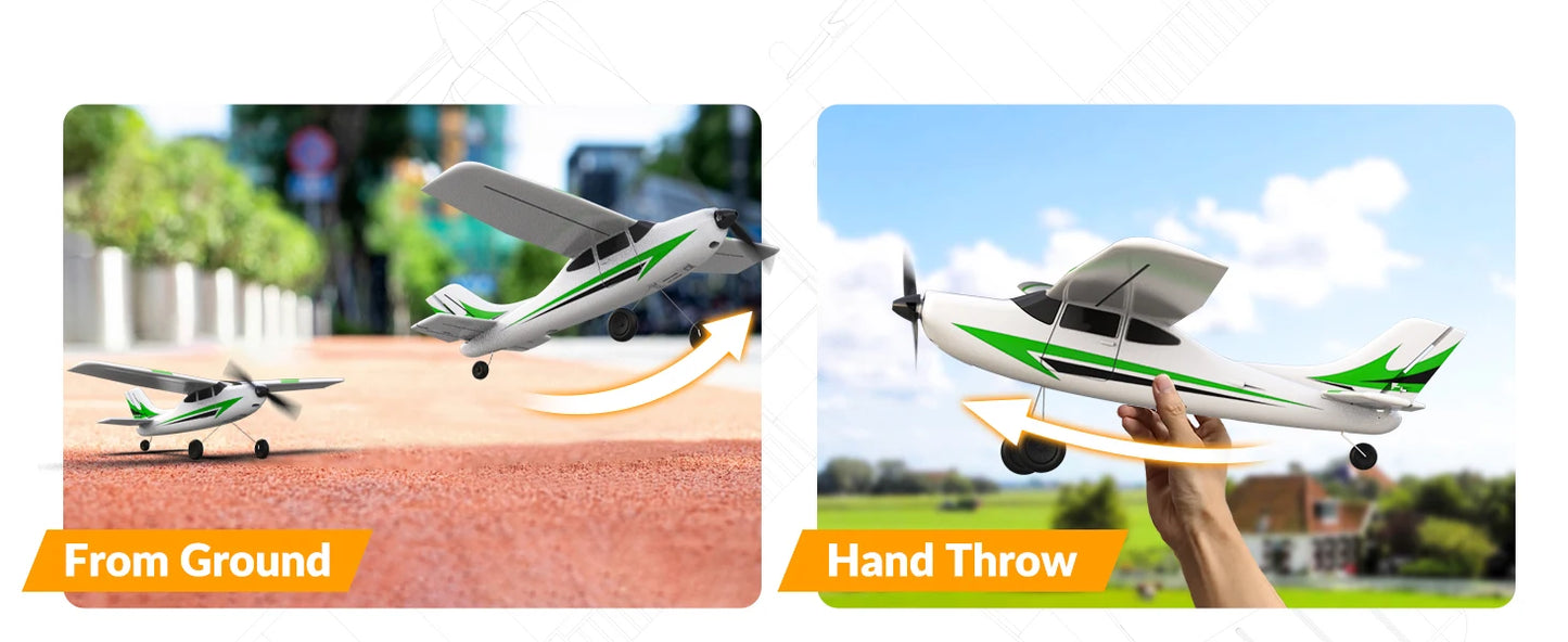 VOLANTEXRC RC Airplane Mini Trainstar 2.4GHz 3CH 3level Flight Control Fixed Wing Airplane Remote Control One-Key U-Turn Easy To Fly For Beginners 761-1RTF