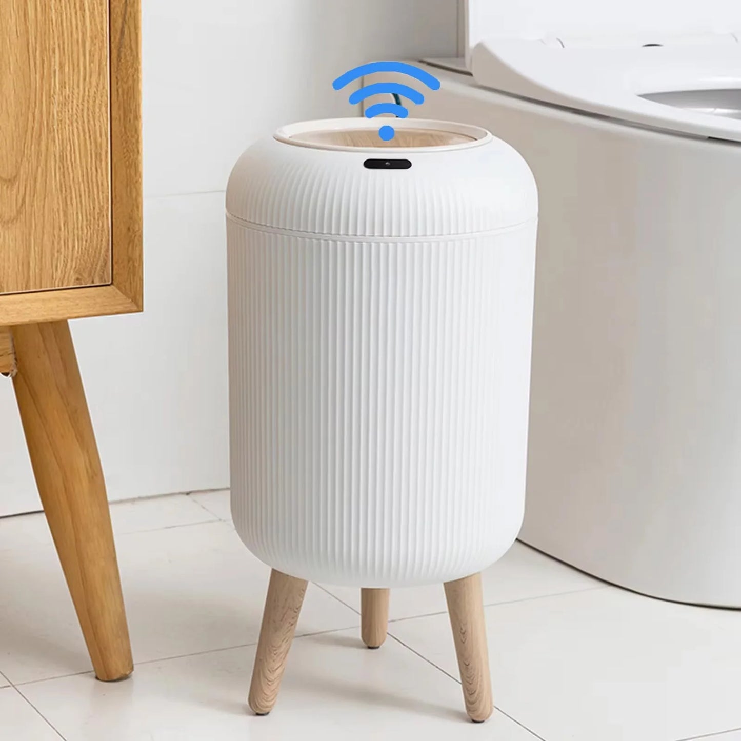 Automatic Trash Can with Lid,  Small Plastic Smart Trash Can, Motion Sensor