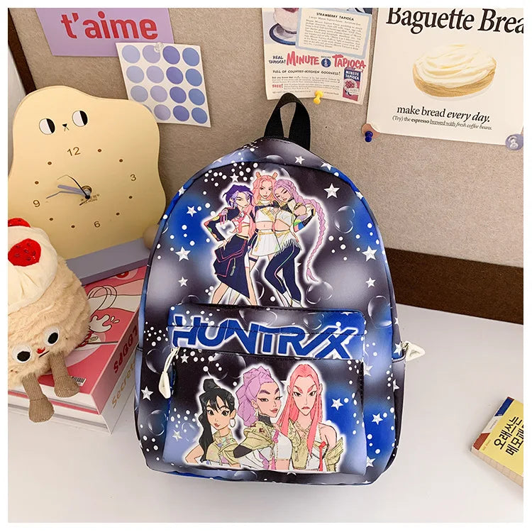Pink 10-Inch Lightweight Backpack K D H Rumi Mira Zoey HUNTR/X Saja School Bag for Boys And Girls Kindergarten Moch