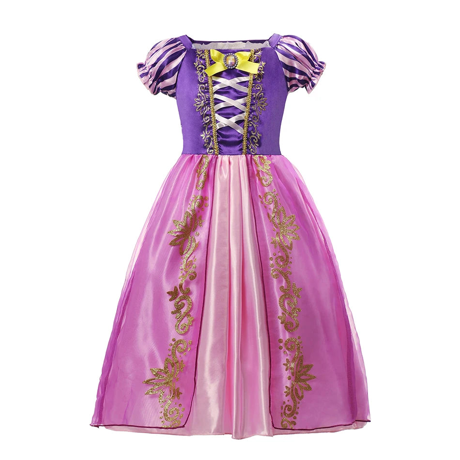 Muababy Princess Dress for Girls Aurora Belle Elsa Jasmine Cosplay Costume Party Halloween Carnival Outfit Kids 2-8Y Vestido