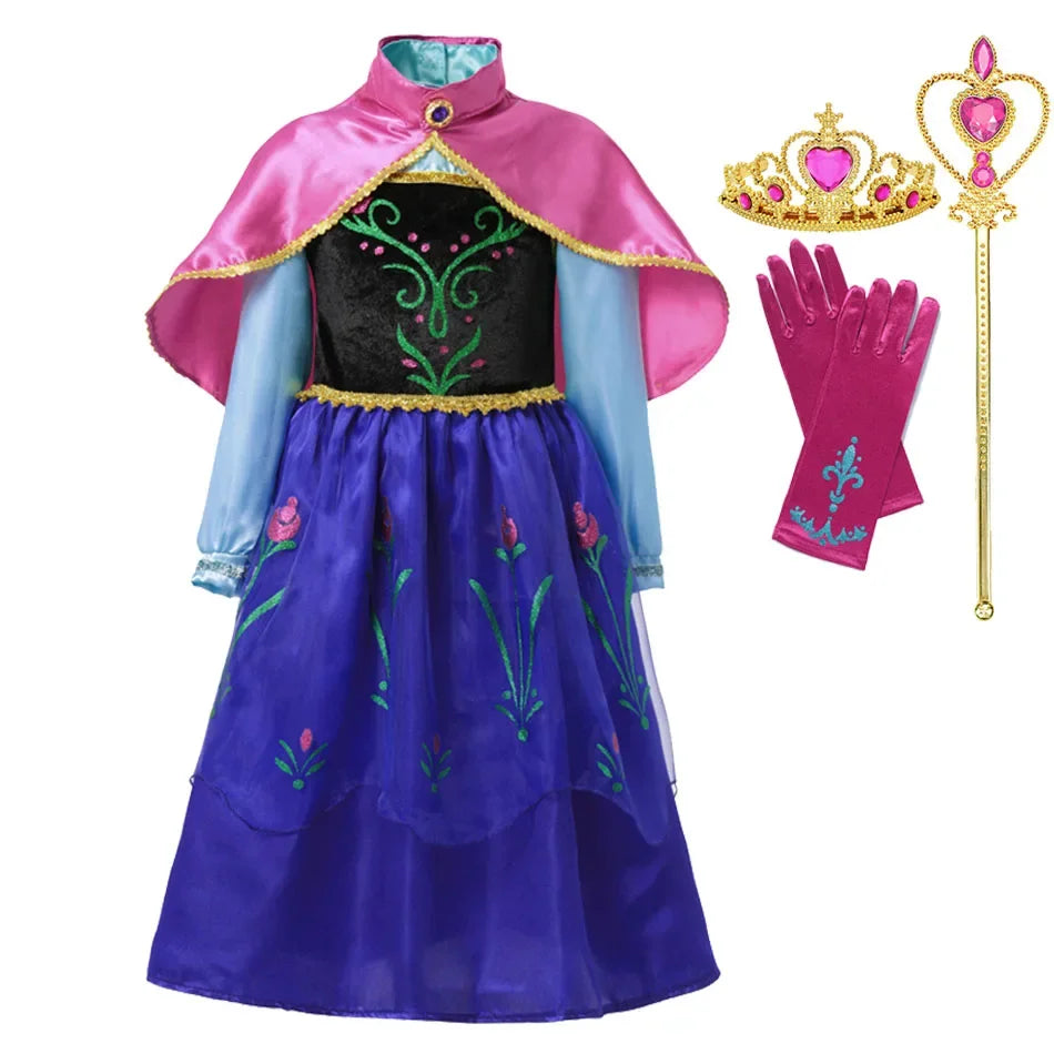 Moana Elsa Princess Dress for Girls Costume Kid Children Cosplay Birthday Carnival Party Outfit Toddler Fancy 2-8Y Birthday Gift