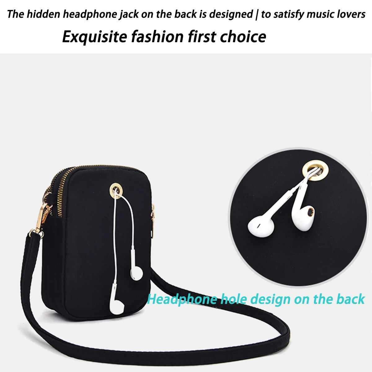 Light Luxury Mobile Phone Bag, Vertical Wallet, Lightweight, Large Capacity, 3-Layer Storage, Crossbody Single-Shoulder Bag