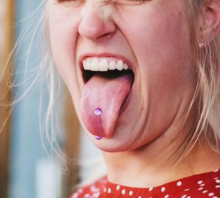 Mixed Color Acrylic Tongue Piercing for Women 316L Stainless Steel