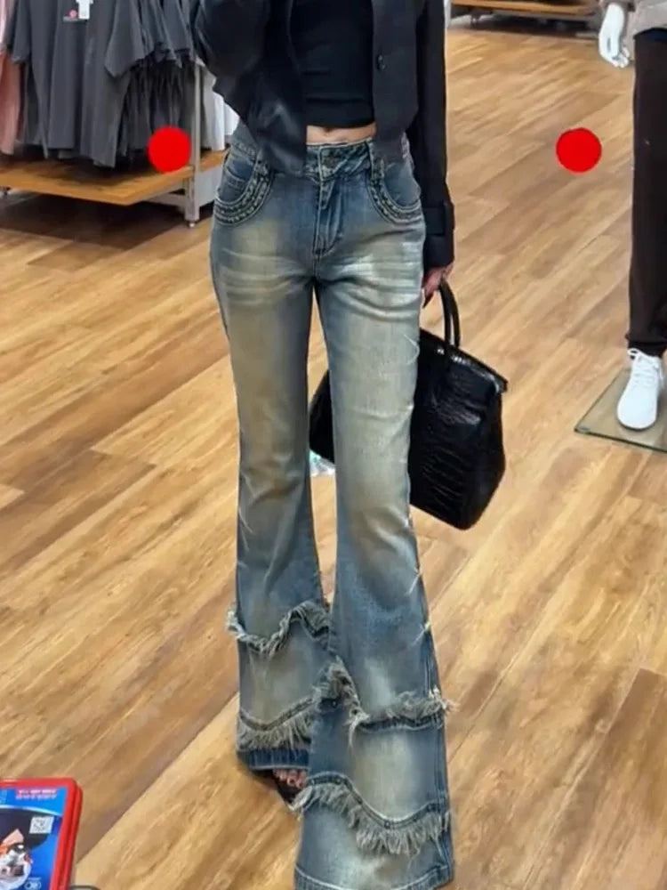 Jeans  High Waist Tapered Bell Bottoms