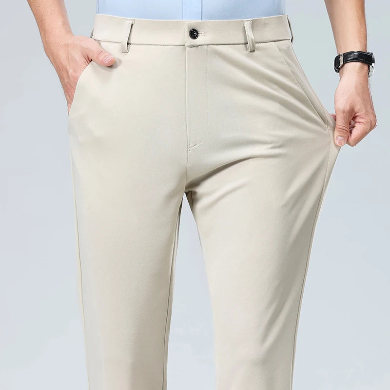 Thin Trousers Men Formal Dress Suit Pants