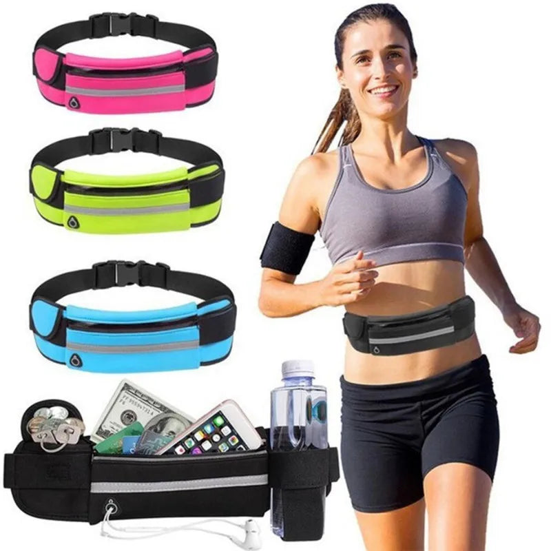 Running Waist bag  Marathon Cycling Multi-functional bags With Water Bottle Waterproof Phone bag  Waist Belt pack