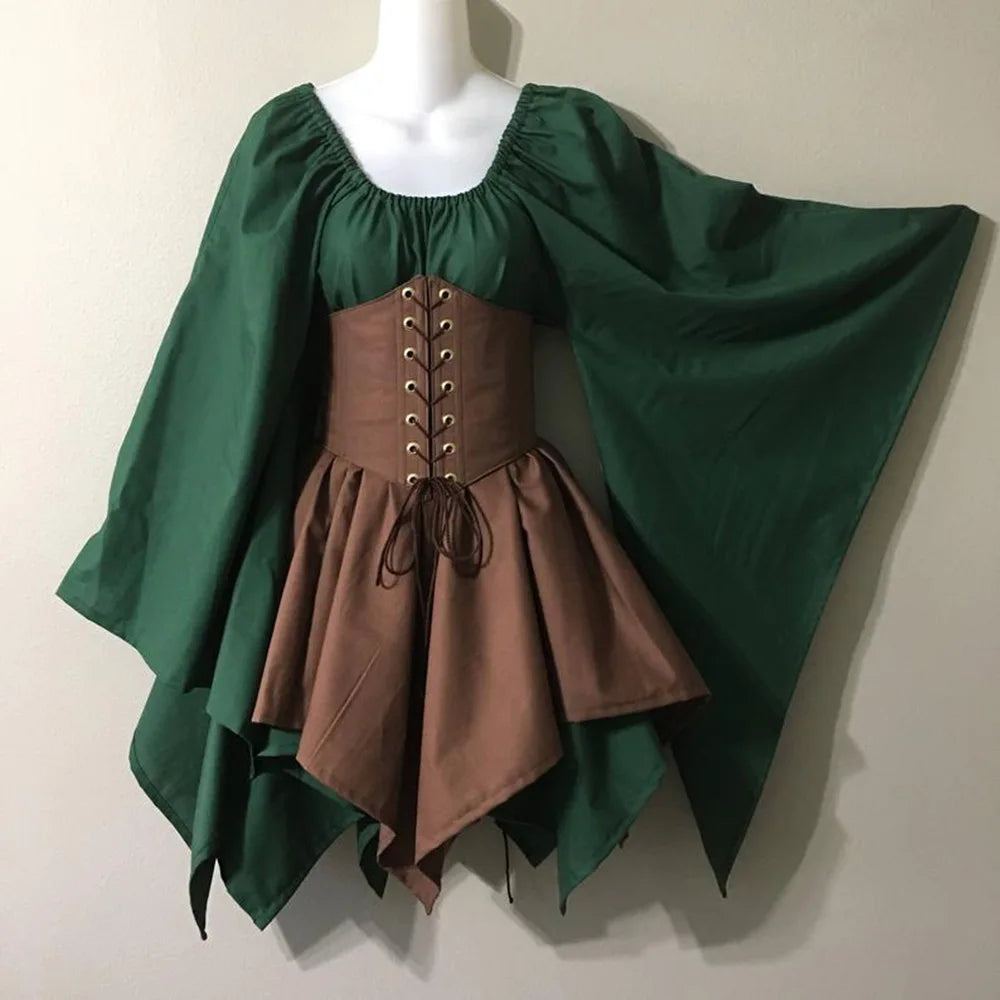 Halloween Cosplay Vintage Fairy Elf Costume Dress