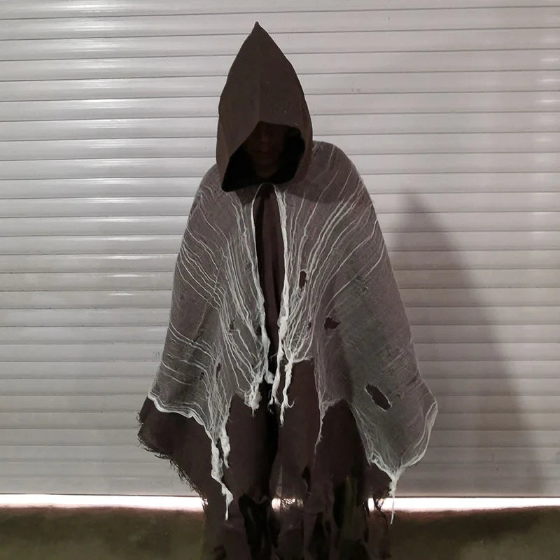 Halloween Hooded Cloak Cape Costume for Adults Witch Vampire
