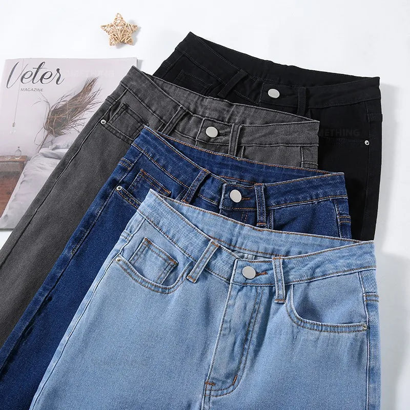 2024 New Sexy Skinny Jeans Women Hip Lift Stretch Pencil Denim Pants Casual Soft Slim Female Trousers Black Gray Blue