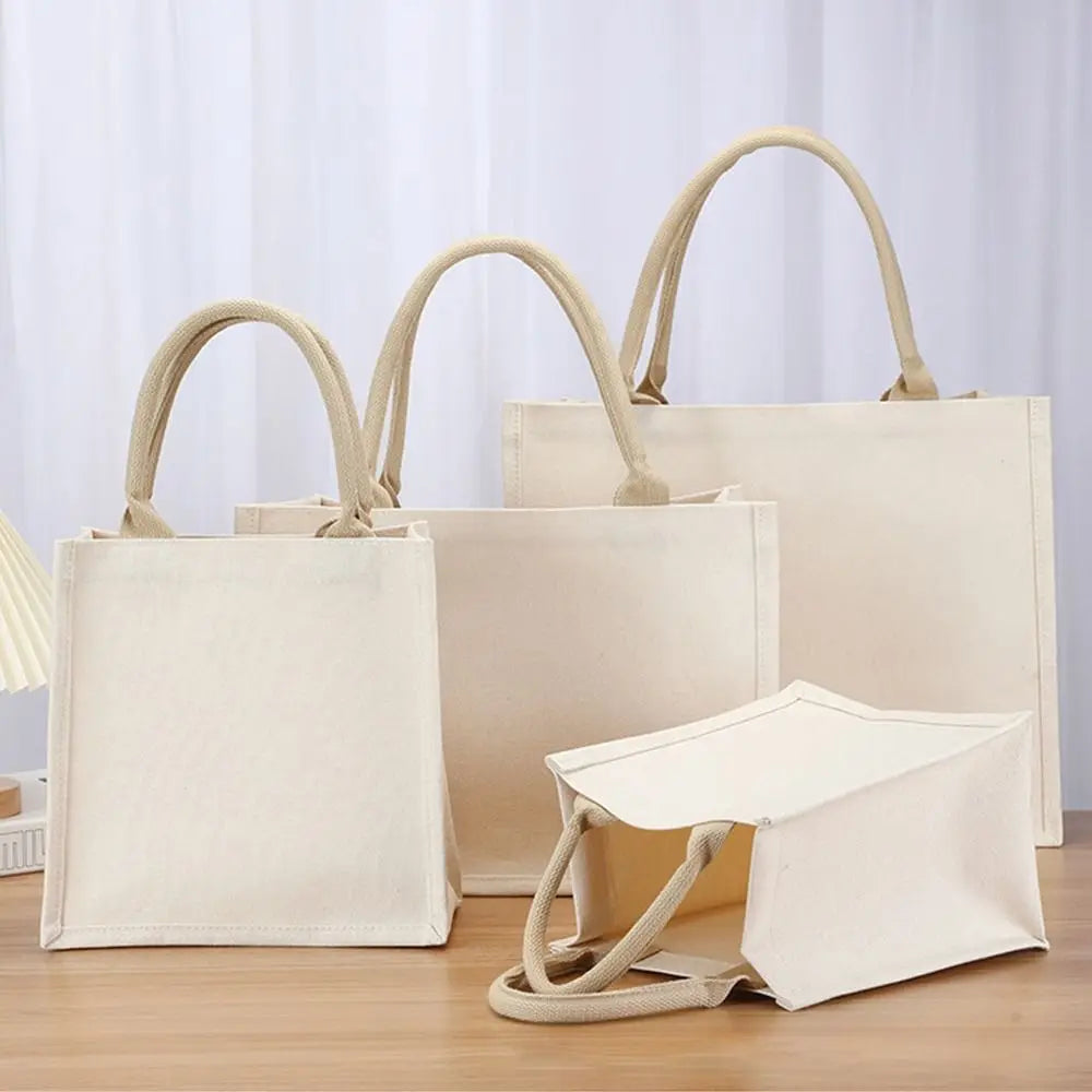 Hand Drawn Canvas Bag Reusable Large Capacity