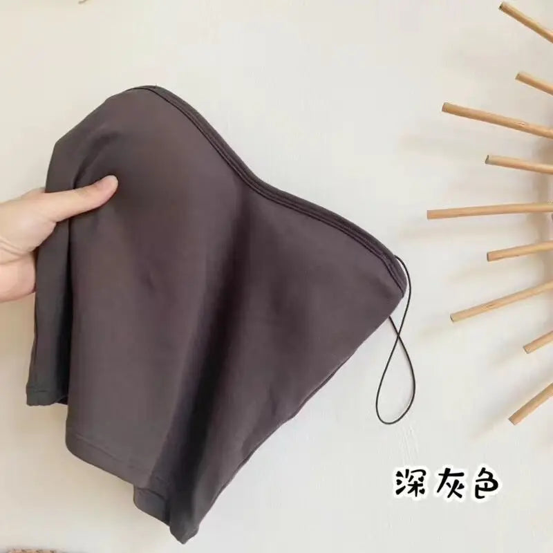 Cotton Bustier With Pads Soft Elastic Wear