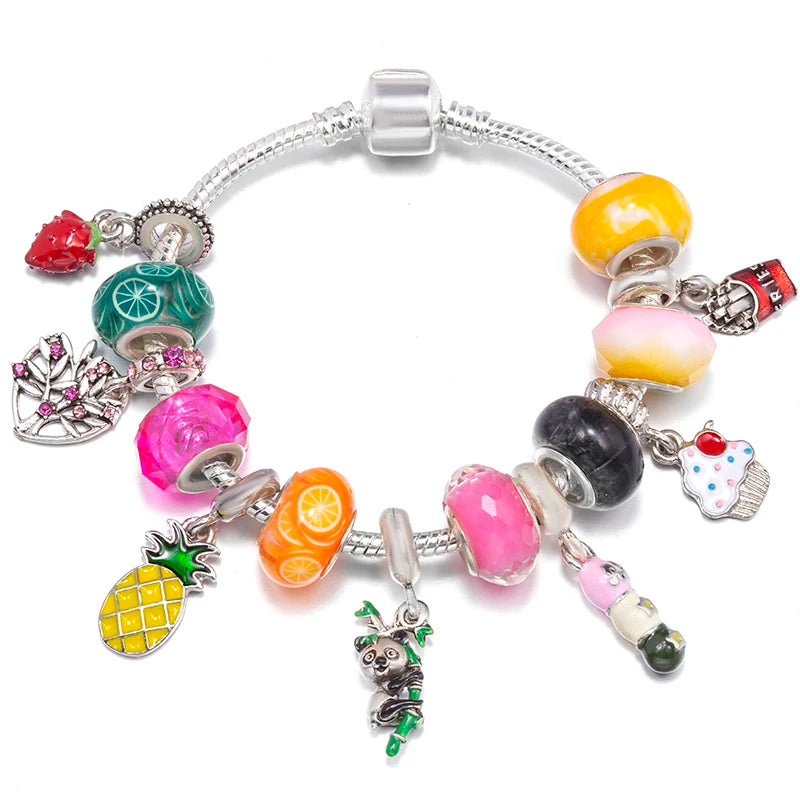 Hollow Foot Beads Charm Bracelets