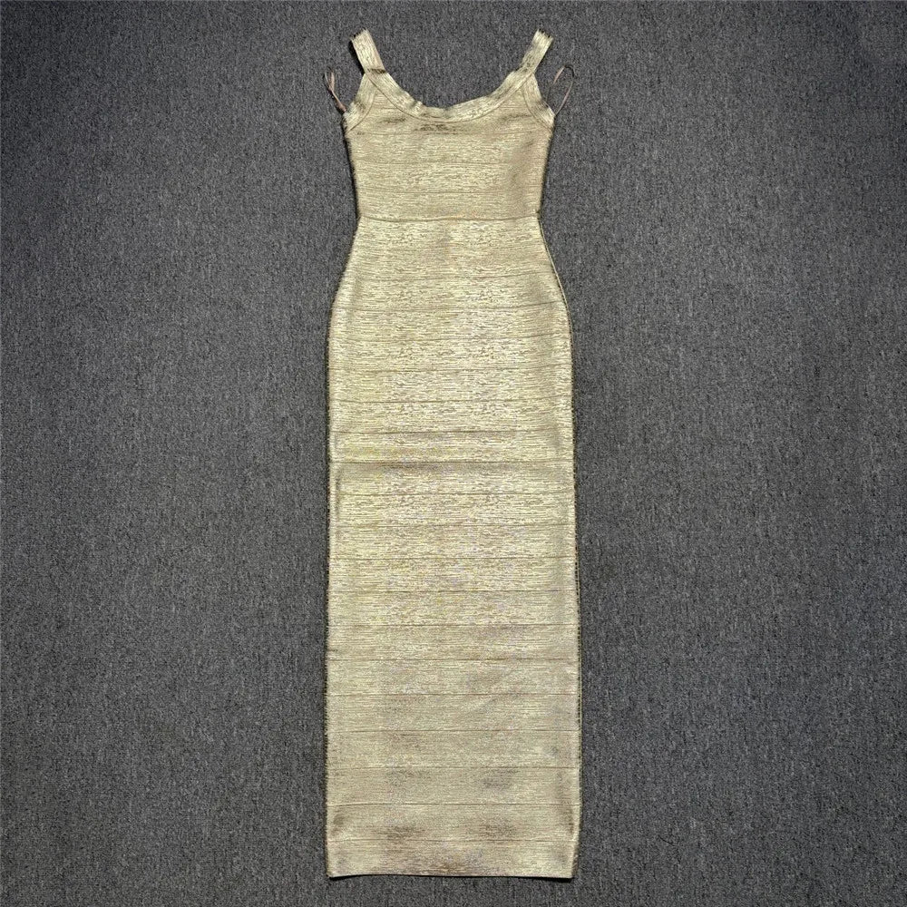 Spaghetti Strap Maxi Bandage Dress